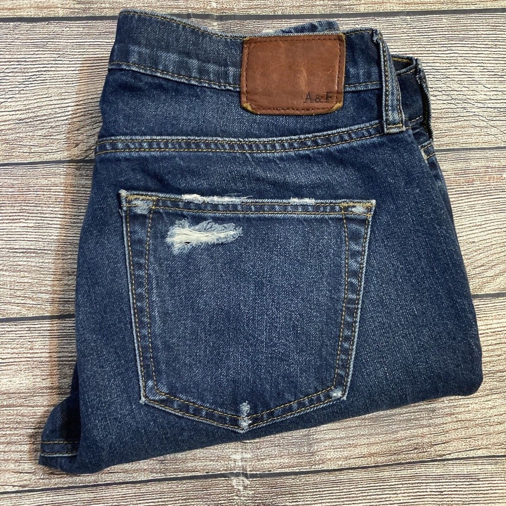 Abercrombie & Fitch Jeans Mens 30x32 Langdon Slim Distressed Frayed Stretch